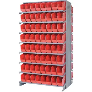 QUANTUM STORAGE SYSTEMS QPRD-201RD Pick Rack 24d x 36w x 60h 128 Bins Red | AB7WZY 24K045