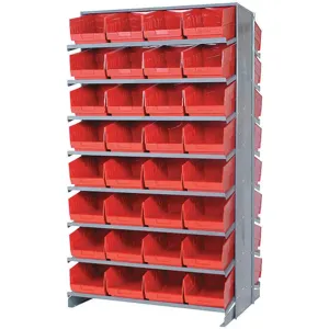 QUANTUM STORAGE SYSTEMS QPRD-207RD Pick Rack 24d x 36w x 60h 64 Red Bins | AB7XAA 24K047