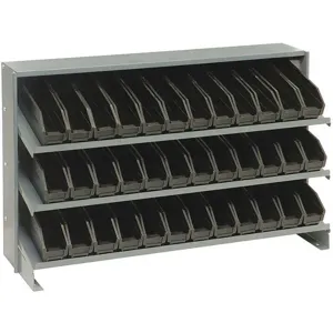 QUANTUM STORAGE SYSTEMS QPRHA-100BK Sloped Shelving System 36 Bins Black | AF4UYM 9LAJ8