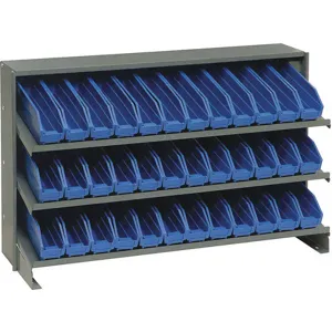 QUANTUM STORAGE SYSTEMS QPRHA-100BL Sloped Shelving System 12d x 36w x 21h Blue | AF6AJD 9U893