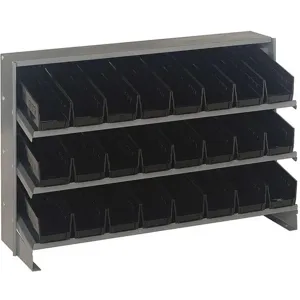 QUANTUM STORAGE SYSTEMS QPRHA-101BK Sloped Shelving System 24 Bins Black | AF4UYN 9LAJ9