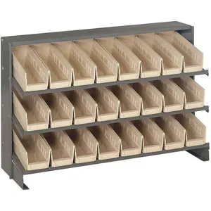 QUANTUM STORAGE SYSTEMS QPRHA-101IV Sloped Shelving System 24 Bins Ivory | AF6AJE 9U894