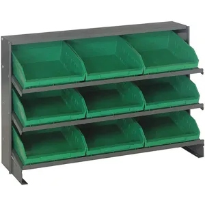 QUANTUM STORAGE SYSTEMS QPRHA-109GN Sloped Shelving System 12d x 36w x 21h Green | AF4DWW 8TKP0