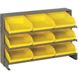QUANTUM STORAGE SYSTEMS QPRHA-109YL Sloped Shelving System 9 Bins Yellow | AF4PTW 9EZ45