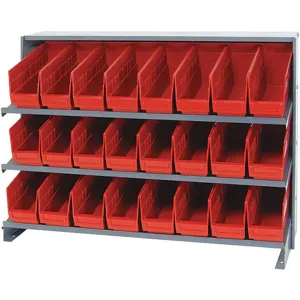 QUANTUM STORAGE SYSTEMS QPRHA-201RD Pick Rack 12d x 36w x 21h 24 Bins Red | AB7WZP 24K037