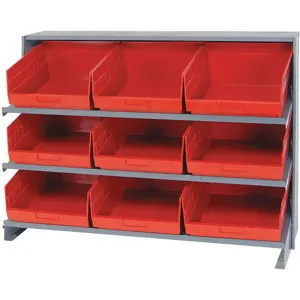 QUANTUM STORAGE SYSTEMS QPRHA-209RD Pick Rack 12d x 36w x 21h 9 Bins Red | AB7WZT 24K040