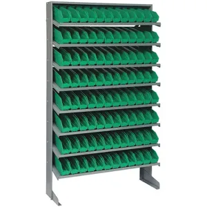 QUANTUM STORAGE SYSTEMS QPRS-100GN Sloped Shelving System 96 Bins Green | AF6AFX 9U369