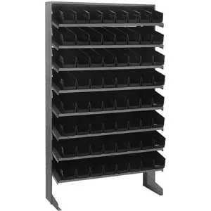 QUANTUM STORAGE SYSTEMS QPRS-101BK Sloped Shelving System 64 Bins Black | AF4UNZ 9KGK8