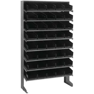 QUANTUM STORAGE SYSTEMS QPRS-102BK Sloped Shelving System 40 Bins Black | AF3UQQ 8DEA8