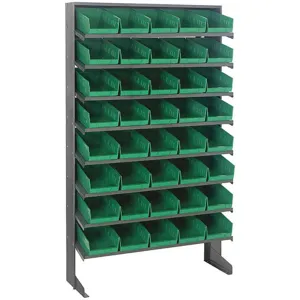 QUANTUM STORAGE SYSTEMS QPRS-102GN Sloped Shelving System 40 Bins Green | AF4NFK 9CWZ9