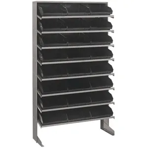 QUANTUM STORAGE SYSTEMS QPRS-109BK Sloped Shelving System 24 Bins Black | AF4NFH 9CWY7