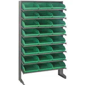 QUANTUM STORAGE SYSTEMS QPRS-109GN Sloped Shelving System 24 Bins Green | AF4PTF 9EYN9