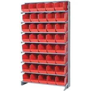 QUANTUM STORAGE SYSTEMS QPRS-202RD Pick Rack 12d x 36w x 60h 40 Bins Red | AB7WZV 24K042