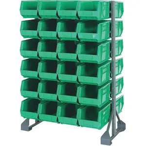 QUANTUM STORAGE SYSTEMS QRU-12D-240-48GN Double Sided Bin Rail Unit 48 Bin Green | AF3UKJ 8DAJ2