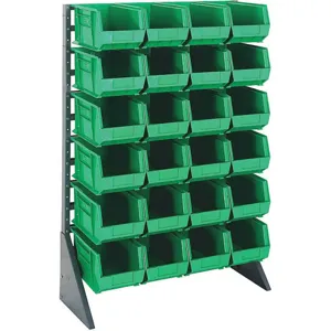 QUANTUM STORAGE SYSTEMS QRU-12S-240-24GN Single Sided Bin Rail Unit 24 Bin Green | AF3XRV 8EK76