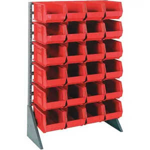 QUANTUM STORAGE SYSTEMS QRU-12S-240-24RD Single Sided Bin Rail Unit 24 Bin Red | AF4RKW 9GN78