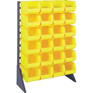 QUANTUM STORAGE SYSTEMS QRU-12S-240-24YL Single Sided Bin Rail Unit 24 Bin Yellow | AF4WUJ 9MR87