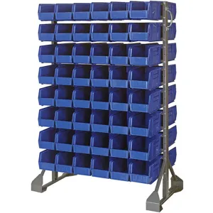 QUANTUM STORAGE SYSTEMS QRU-16D-230-96BL Double Sided Bin Rail Unit 96 Bin Blue | AF4DXU 8TL58