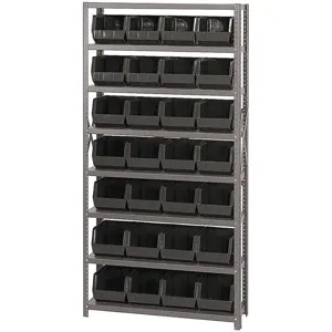 QUANTUM STORAGE SYSTEMS QSBU-239BK Bin Shelving Unit 12d x 36w x 75h 28 Bins | AF4LUV 9AKV1