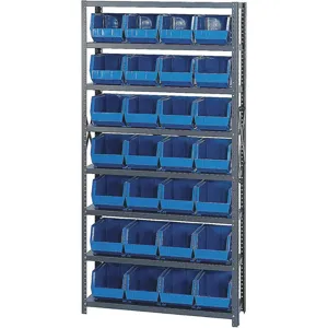 QUANTUM STORAGE SYSTEMS QSBU-239BL Bin Shelving Unit 12d x 36w x 75h 28 Bins | AF4CBK 8PJH0