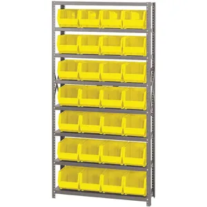 QUANTUM STORAGE SYSTEMS QSBU-239YL Bin Shelving Unit 12d x 36w x 75h 28 Bins | AF3WDW 8DMZ1