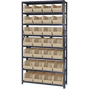 QUANTUM STORAGE SYSTEMS QSBU-240IV Bin Shelving Unit 12d x 36w x 75h 28 Bins | AF3WBF 8DMG8