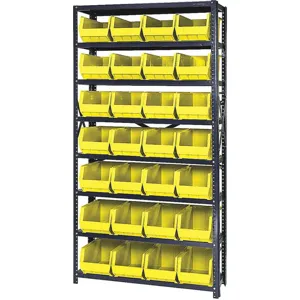 QUANTUM STORAGE SYSTEMS QSBU-240YL Bin Shelving Unit 12d x 36w x 75h 28 Bins | AF4ZPG 9TA28