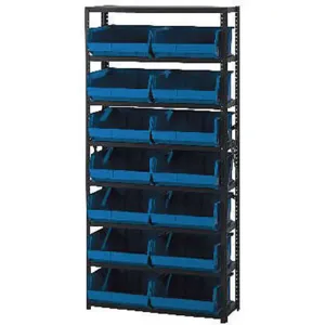 QUANTUM STORAGE SYSTEMS QSBU-245BL Bin Shelving Unit 12d x 36w x 75h 24 Bins | AF3WBH 8DMH0