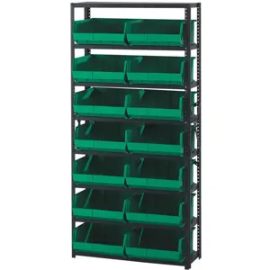 QUANTUM STORAGE SYSTEMS QSBU-245BK Bin Shelving Unit 12d x 36w x 75h 24 Bins | AF3UED 8CZV4