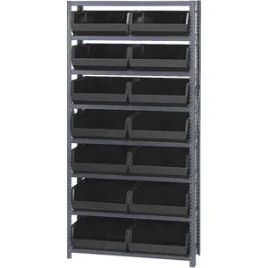 QUANTUM STORAGE SYSTEMS QSBU-250BK Bin Shelving Unit 12d x 36w x 75h 14 Bins | AF3UEF 8CZV6