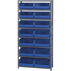 QUANTUM STORAGE SYSTEMS QSBU-250BL Bin Shelving Unit 12d x 36w x 75h 14 Bins | AF4PTU 9EZ40