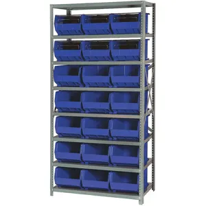 QUANTUM STORAGE SYSTEMS QSBU-255BL Bin Shelving Unit 18d x 36w x 75h 21 Bins | AF4QRZ 9G867