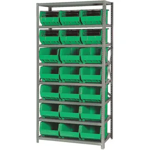 QUANTUM STORAGE SYSTEMS QSBU-255GN Bin Shelving Unit 18d x 36w x 75h 21 Bins | AF4HLU 8XA11