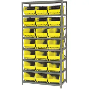 QUANTUM STORAGE SYSTEMS QSBU-255YL Bin Shelving Unit 18d x 36w x 75h 21 Bins | AF3UEG 8CZV7