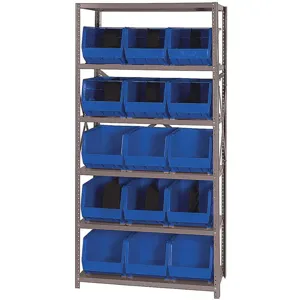 QUANTUM STORAGE SYSTEMS QSBU-260BL Bin Shelving Unit 18d x 36w x 75h 15 Bins | AF3UEH 8CZV8