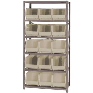 QUANTUM STORAGE SYSTEMS QSBU-260IV Bin Shelving Unit 18d x 36w x 75h 15 Bins | AF4MFA 9CCP3