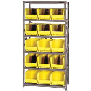 QUANTUM STORAGE SYSTEMS QSBU-260YL Bin Shelving Unit 18d x 36w x 75h 15 Bins | AF3UEJ 8CZV9