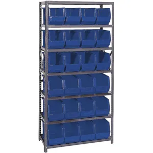 QUANTUM STORAGE SYSTEMS QSBU-265BL Bin Shelving Unit 18d x 36w x 75h 24 Bins | AF4UPA 9KGL7