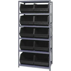 QUANTUM STORAGE SYSTEMS QSBU-270BK Bin Shelving Unit 18d x 36w x 75h 10 Bins | AF4NGW 9CYL8