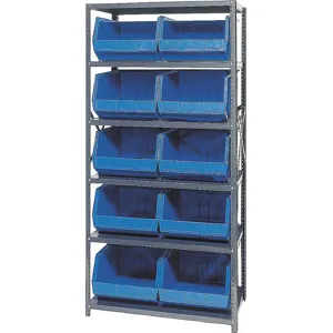 QUANTUM STORAGE SYSTEMS QSBU-270BL Bin Shelving Unit 18d x 36w x 75h 10 Bins | AF4DNK 8RRH1