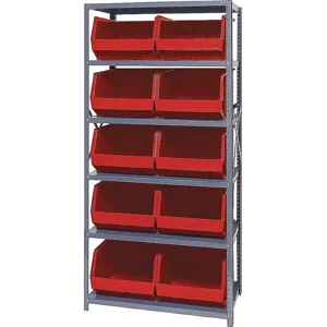 QUANTUM STORAGE SYSTEMS QSBU-270RD Bin Shelving Unit 18d x 36w x 75h 10 Bins | AF4VQR 9LJC8