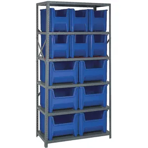 QUANTUM STORAGE SYSTEMS QSBU-600800BL Bin Shelving Solid 36 x 18 12 Bins Blue | AF6AFW 9U368