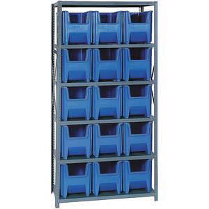 QUANTUM STORAGE SYSTEMS QSBU-600BL Behälterregal massiv 36 x 18 15 Behälter blau | AF4XLQ 9NUH3