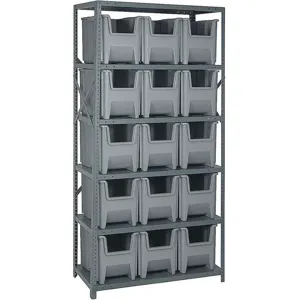 QUANTUM STORAGE SYSTEMS QSBU-600GY Bin Shelving Solid 36 x 18 15 Bins Gray | AF3UQE 8DE98