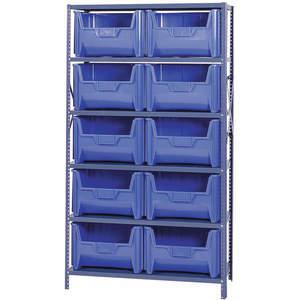 QUANTUM STORAGE SYSTEMS QSBU-700BL Behälterregal, massiv, 42 x 18, 10 Behälter, blau | AF4DXY 8TL91
