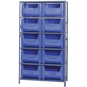 QUANTUM STORAGE SYSTEMS QSBU-700BL Bin Shelving Solid 42 x 18 10 Bins Blue | AF4DXY 8TL91