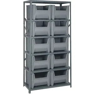 QUANTUM STORAGE SYSTEMS QSBU-800GY Bin Shelving Solid 36 x 18 10 Bins Gray | AF4KEN 8Z858