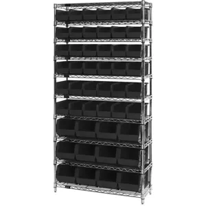 QUANTUM STORAGE SYSTEMS WR10-230240BK Bin Shelving Wire 36 x 14 48 Bins Black | AC6HJN 33Z146