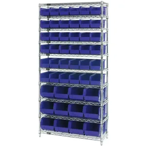 QUANTUM STORAGE SYSTEMS WR10-230240BL Bin Shelving Wire 36 x 14 48 Bins Blue | AC6HJP 33Z147