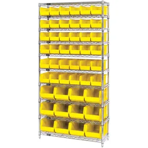 QUANTUM STORAGE SYSTEMS WR10-230240YL Bin Shelving Wire 36 x 14 48 Bins Yellow | AC6HJU 33Z151